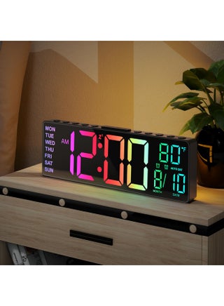 10.5'' Digital Large Alarm Clock With 8-In-1 Rgb Colors, Date, Month, Temperature Led Display, Auto Dst, Modern Decor Design For Desk, Wall, Living Room, Bedroom, Gift, Yougster And Elderly - pzsku/ZC14B595FF9FA1C0E2DDAZ/45/_/1735214612/99da3454-423d-4e6d-8ff8-7e36c0e2ed84