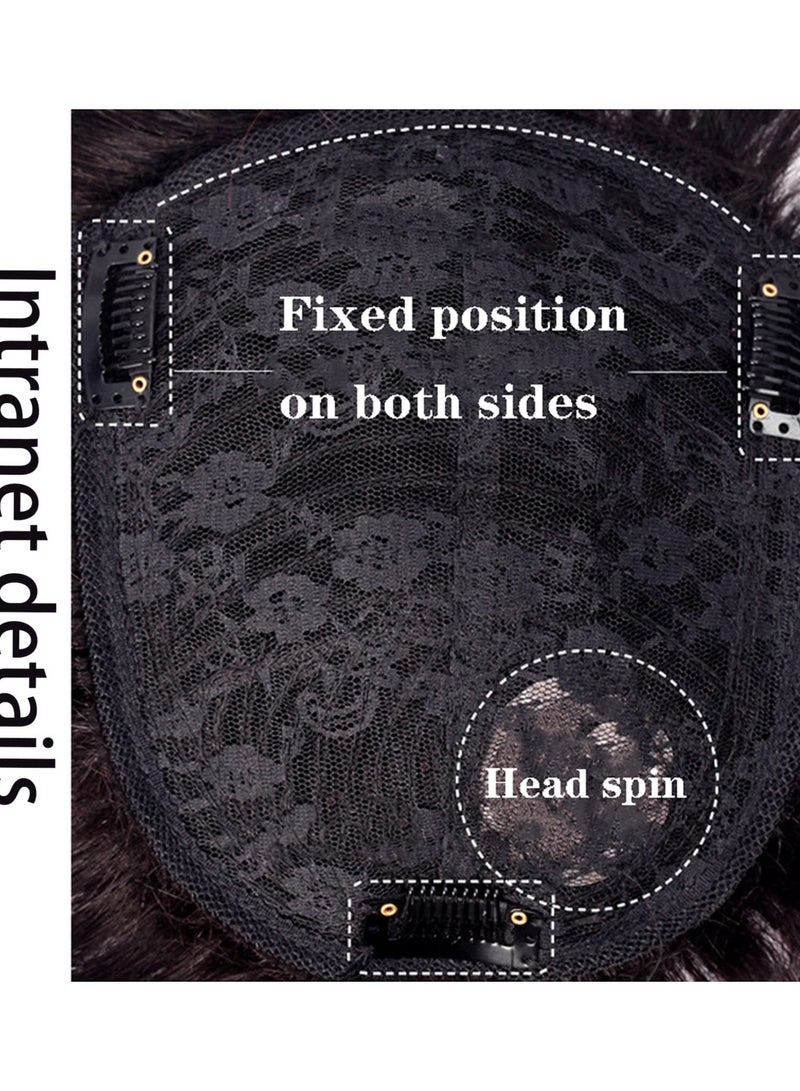 Excefore Men's Clips-On Short Hair Toupee, European Human Hair Toppers Hairpiece for Head Top Replacement System in Black, Perfect for Weddings, Parties, and Daily Use - Image 3