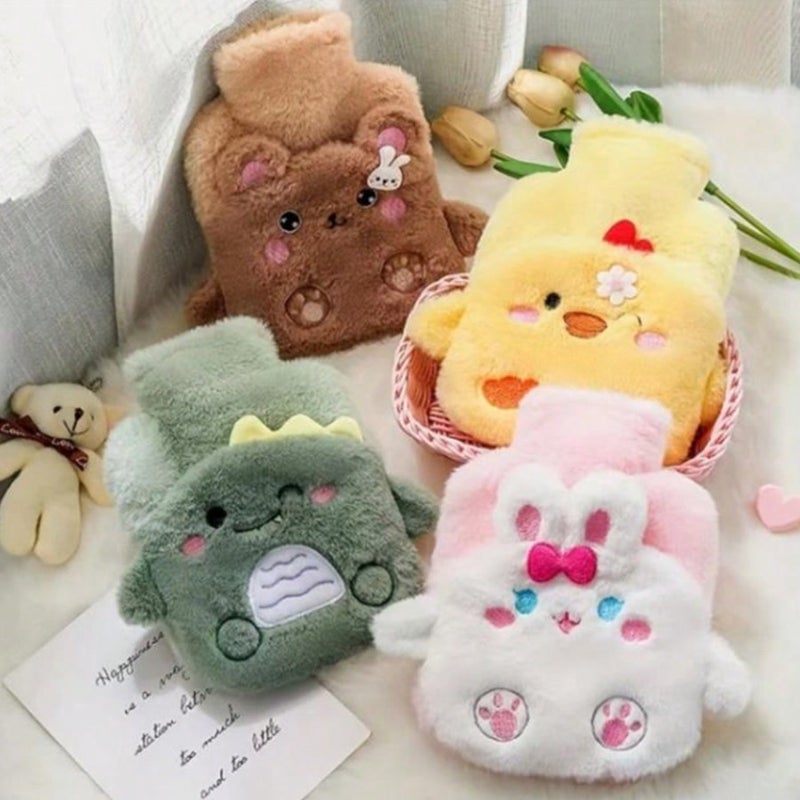 Cartoon Plush Toy Removable And Washable Pvc Thickeneded Water-Filled Water Bottle Hand Warmer Foot Warmer Water Bottle Labeling - Image 1