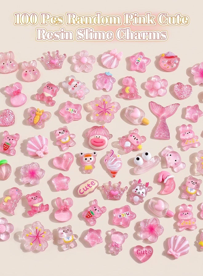 100 Pcs Slime Charms Mixed Flatback Resin Charms Set,Cartoon Making Kit Decorations for DIY Craft Phone Cases Nails Scrapbooking - Image 2