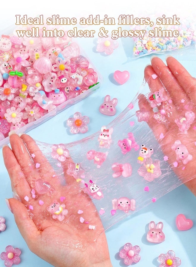 100 Pcs Slime Charms Mixed Flatback Resin Charms Set,Cartoon Making Kit Decorations for DIY Craft Phone Cases Nails Scrapbooking - Image 3