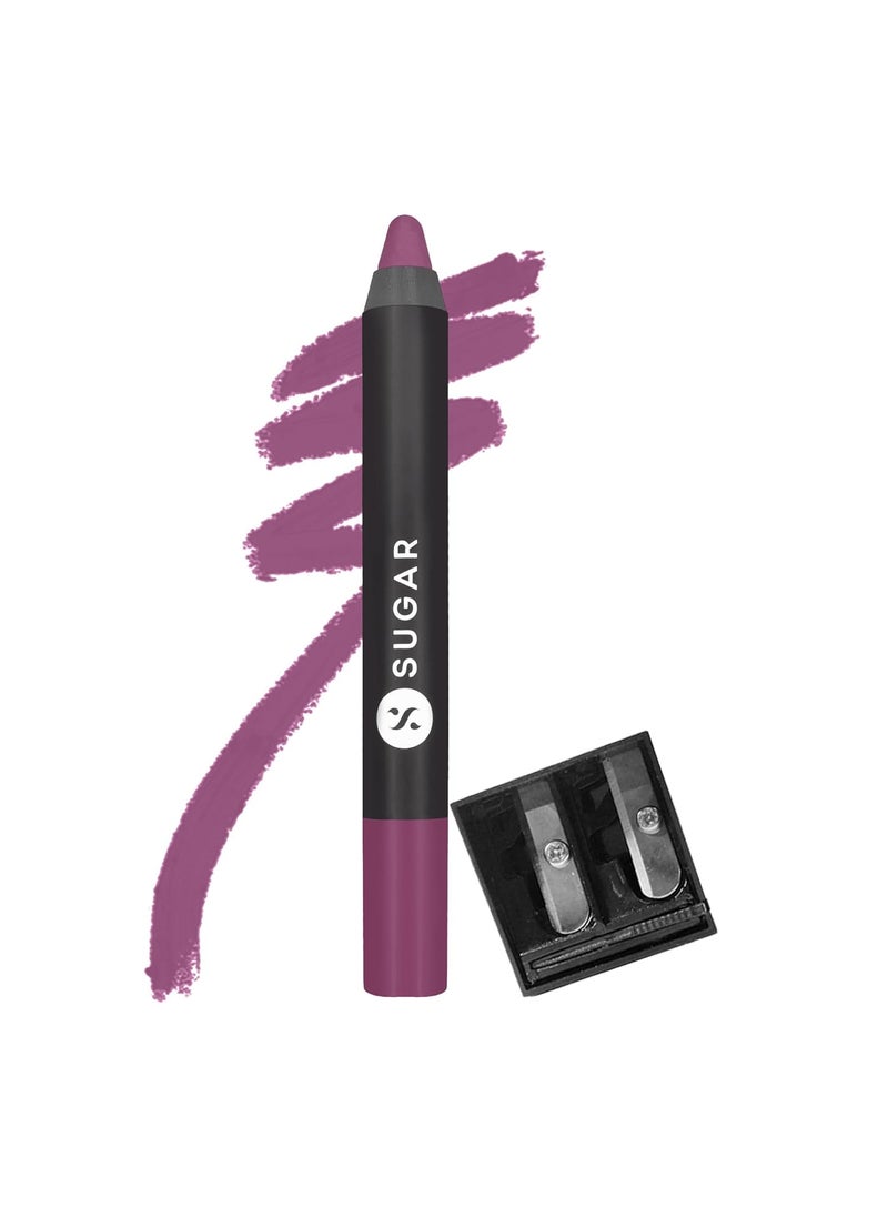 SUGAR Cosmetics - SUGAR Cosmetics Matte As Hell Crayon Lipstick - 15 Stephanie Plum (Plum Mauve) with Sharpener Highly Pigmented, Creamy Texture, Long Lasting Matte Finish - Image 1