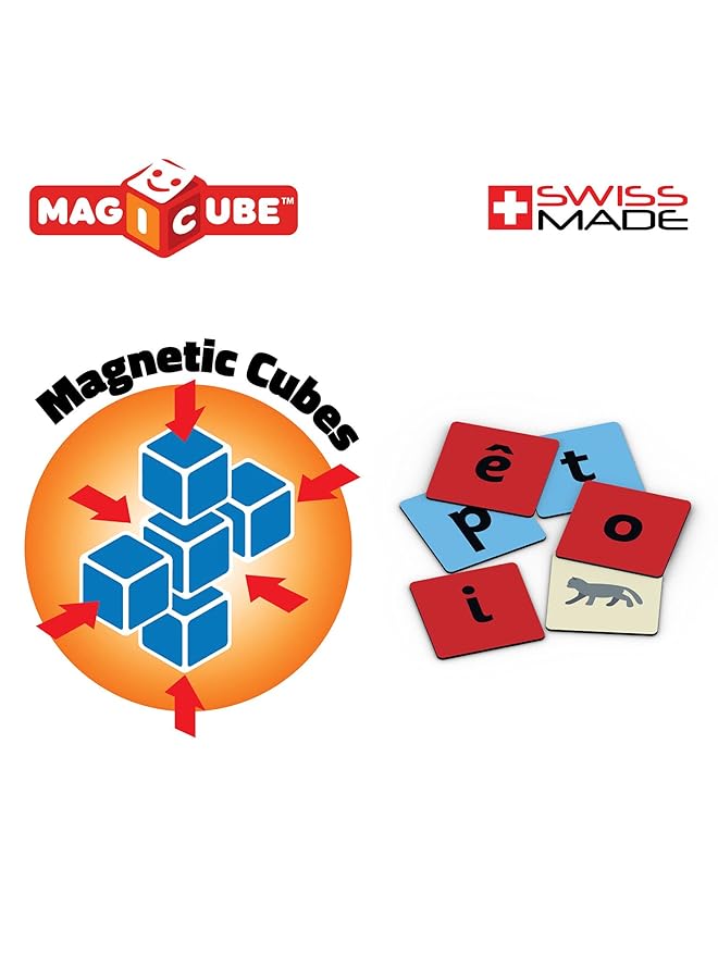 جيوماغ لعبة بناء ماجيكوب، مجموعة بناء الكلمات، 16 و63 مشبكًا مع مكعبات مغناطيسية - Image 4