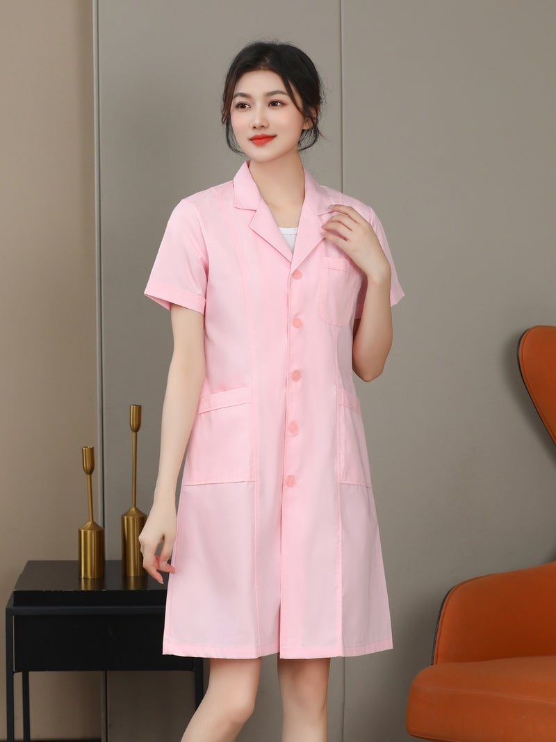 White Coat Long Sleeve Short Sleeve Female Male Winter Nurse Physician Work Clothes Medical Student Pharmacy White Coat Laboratory Clothes - Image 4