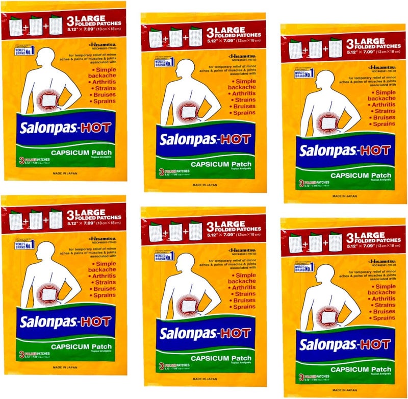 Salonpas-Hot Capsicum Patch 3 Count (Pack of 6)