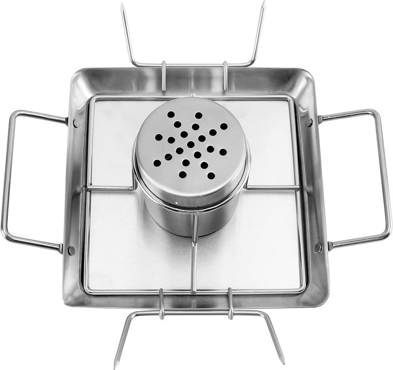 Luckam Beer Can Chicken Roaster Stand, Stainless Steel Vertical Rack Barbecue Accessory, Chicken Roaster Holder with Drip Pan for Oven, Grill, BBQ and Smoker, 1 Pcs - Image 1