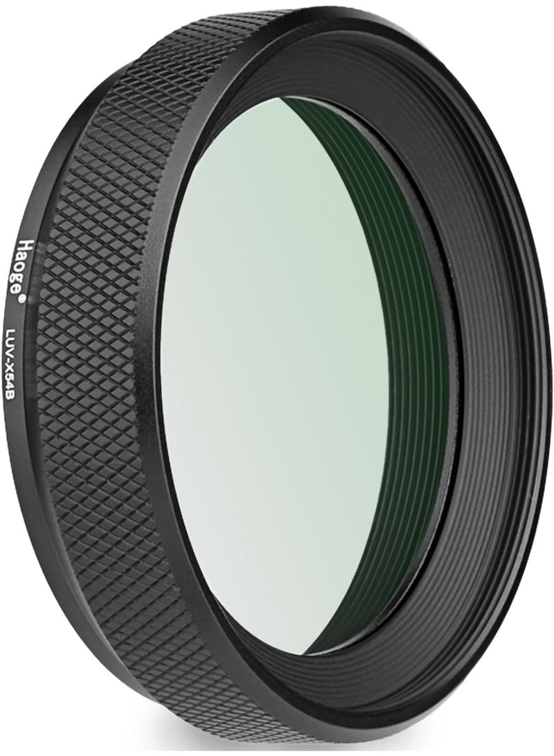 Haoge LUV-X54B Metal Lens Hood with MC UV Protection Multicoated Ultraviolet Lens Filter for Fujifilm X100VI Fuji X100V Camera Black - Image 1