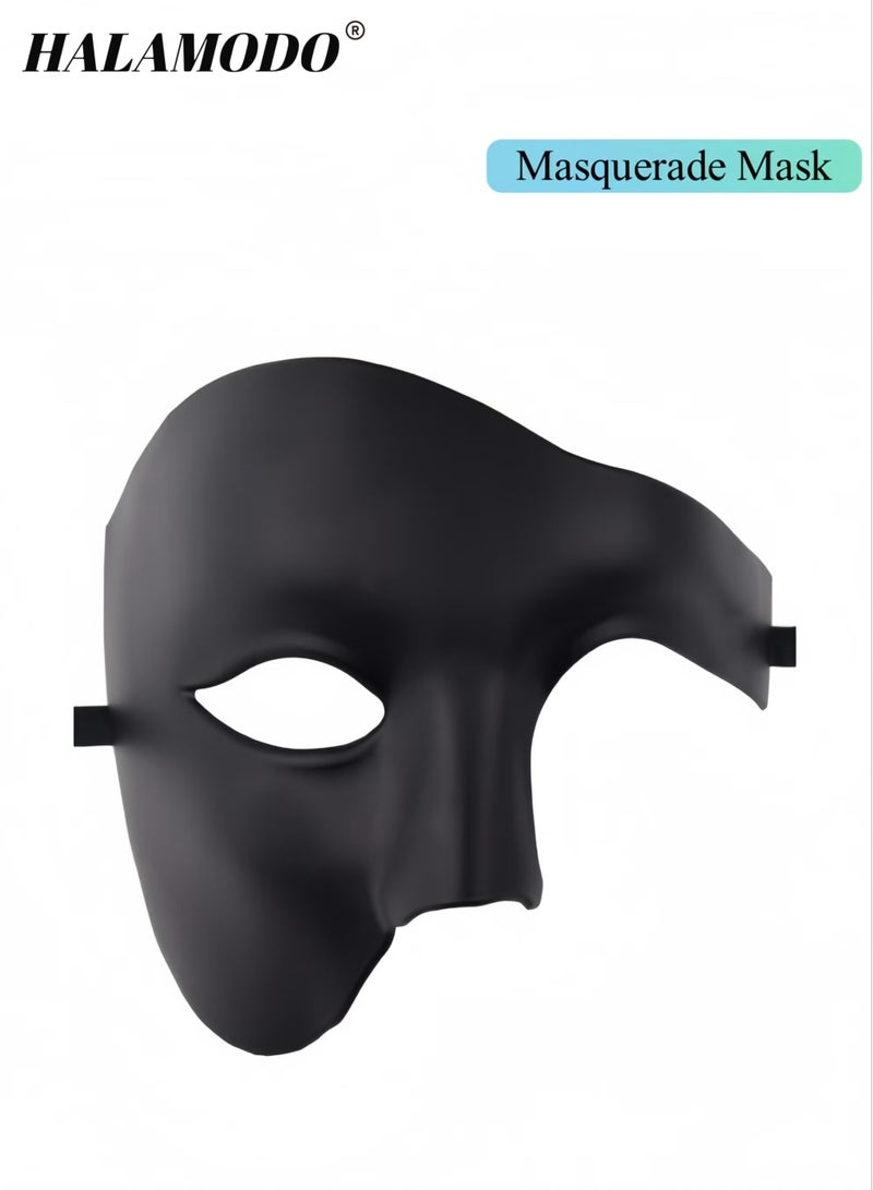 HALAMODO Masquerade Mask Vintage Phantom Of The Opera One Eyed Half Face Costume Venetian Carnival Masquerade Mask - Image 1