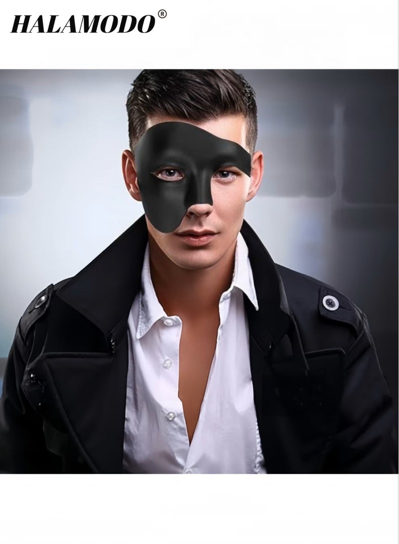 HALAMODO Masquerade Mask Vintage Phantom Of The Opera One Eyed Half Face Costume Venetian Carnival Masquerade Mask - Image 2