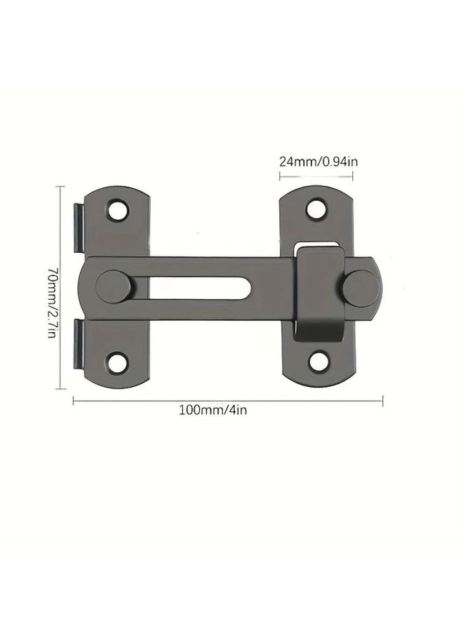 Black 180 Degrees Stainless Steel Barn Door Lock Set of 2 Commercial Grade Home Security - Image 4