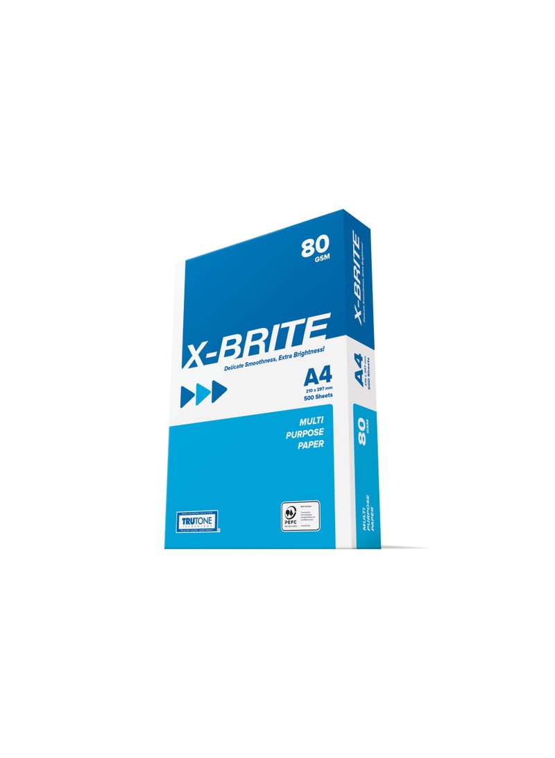 X-BRITE A4 size - White Printing Paper, 80gsm, 500sheets - Image 1