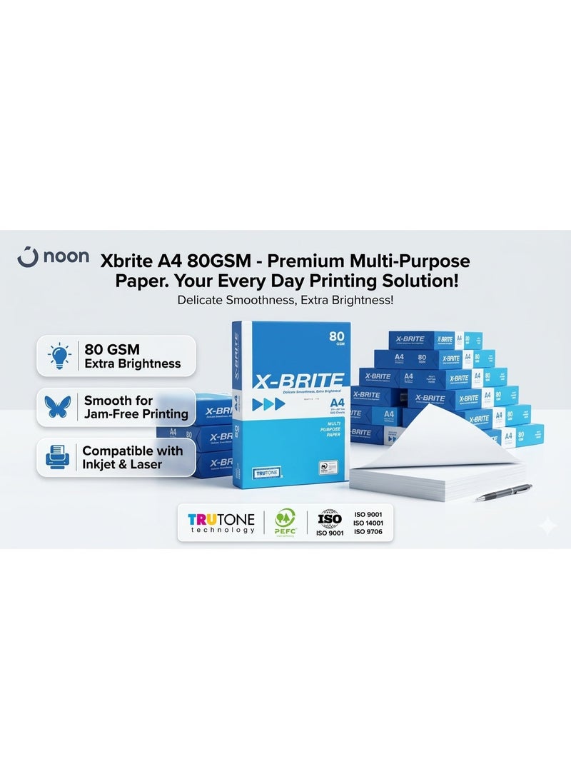 X-BRITE A4 size - White Printing Paper, 80gsm, 500sheets - Image 4