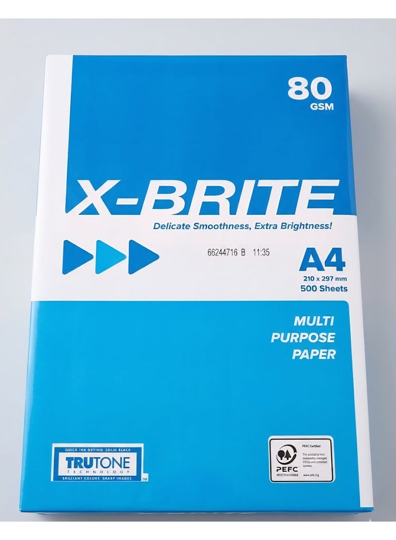 X-BRITE A4 size - White Printing Paper, 80gsm, 500sheets - Image 3