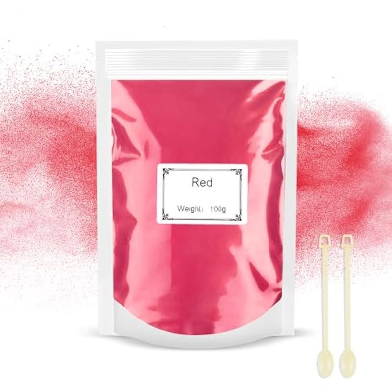 Rouclo 100g Mica Powder - Metallic Epoxy Resin Pigment and Dye for Soap, Slime, Bath Bombs, Candles, Jewelry Making (Red) - Image 1