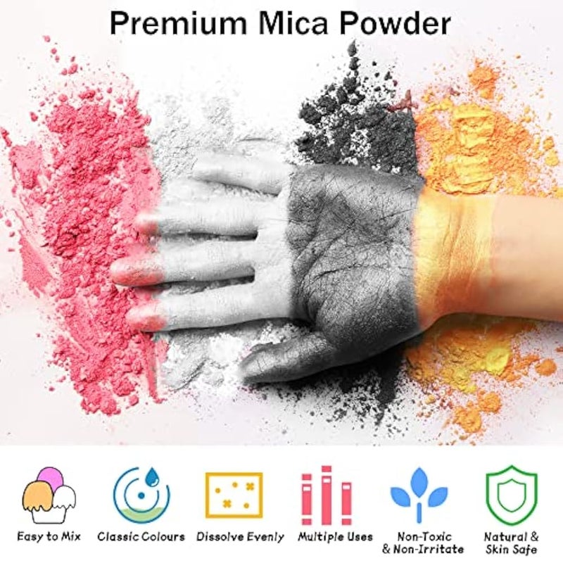 Rouclo 100g Mica Powder - Metallic Epoxy Resin Pigment and Dye for Soap, Slime, Bath Bombs, Candles, Jewelry Making (Red) - Image 2