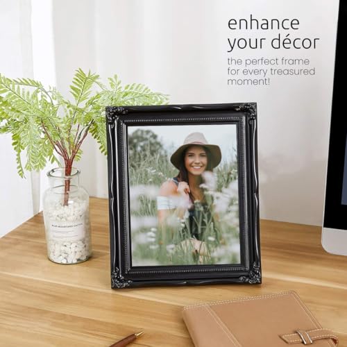 Kiera Grace Georgia Picture Frame, Holds an 8" x 10" Photo, 9.75" x 11.75" Large Plastic Picture Frame for Wall Hanging and Photo Display, Black - Image 3