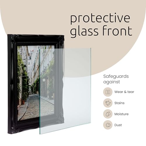 Kiera Grace Georgia Picture Frame, Holds an 8" x 10" Photo, 9.75" x 11.75" Large Plastic Picture Frame for Wall Hanging and Photo Display, Black - Image 5