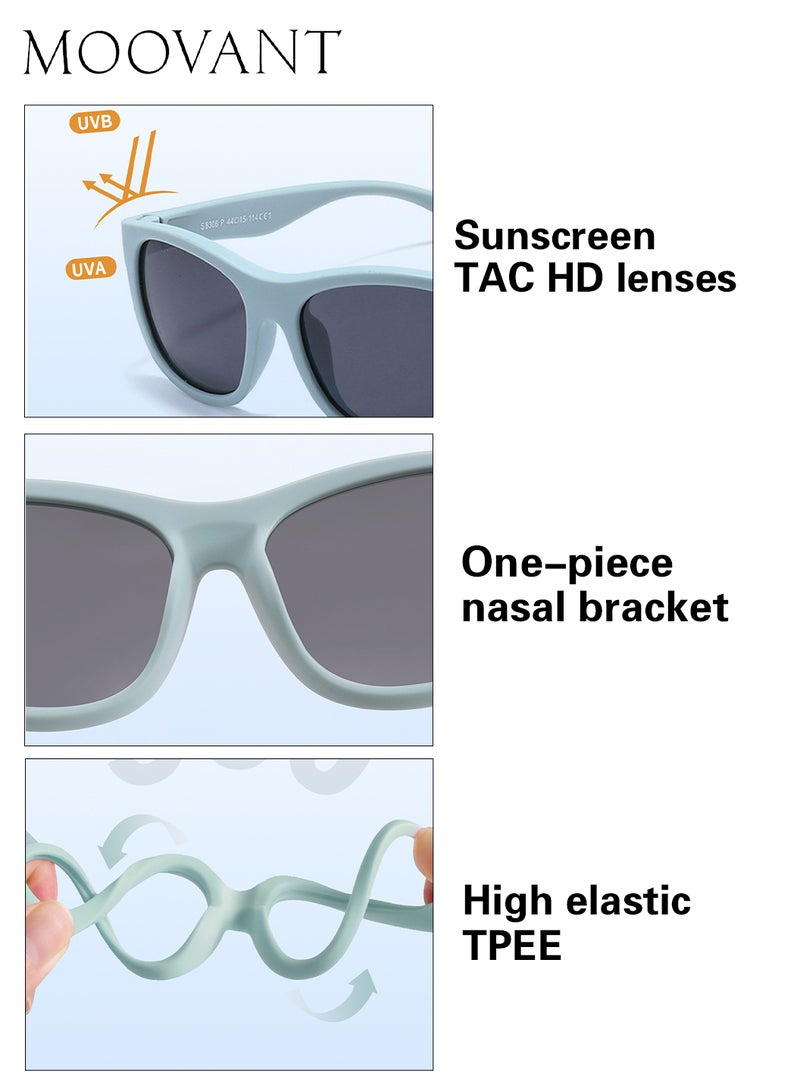 Moovant 2 Pcs Baby Polarized Sunglasses UV400 Protection Cute Beach Holiday Outdoor Sun Glasses with Lightweight Flexible TPEE Frame and Elastic Strap for Boys & Girls Age 0-3 - Image 4