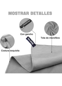 Gonice Sports Towel, Microfiber Towel 3 PCS, Soft and Light Gym Towel for Swimming, Sport, Bath, Travel, Yoga, Etc, with A Bag, 3 Sizes (76 * 152cm+40 * 80cm+30 * 30cm, Grey)  - Image 5