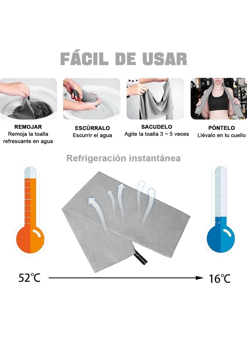 Gonice Sports Towel, Microfiber Towel 3 PCS, Soft and Light Gym Towel for Swimming, Sport, Bath, Travel, Yoga, Etc, with A Bag, 3 Sizes (76 * 152cm+40 * 80cm+30 * 30cm, Grey)  - Image 3