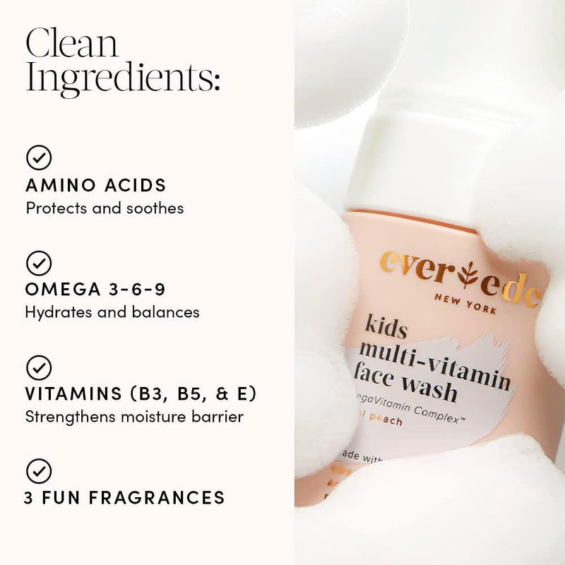 Evereden Kids Face Wash - 3.4 fl oz, Gentle Skin Care, Fresh Pomelo Scent, Gentle Foaming Cleanser, Non-Toxic and Hypoallergenic - Image 4