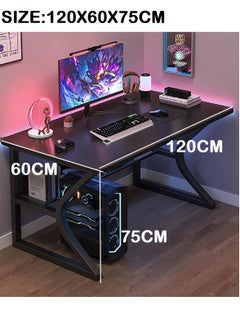 AGD K-Shape Computer Gaming Table with Sturdy and Easy-to-Assemble Desktop (brown)  - Image 1