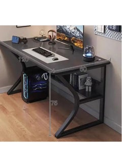 AGD K-Shape Computer Gaming Table with Sturdy and Easy-to-Assemble Desktop (brown)  - Image 3