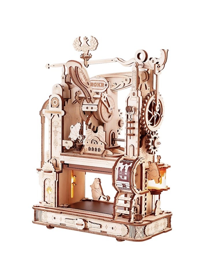 روكر مطبعة خشبية ألغاز ثلاثية الأبعاد، ألغاز خشبية، بناء لنموذج مطبعة كلاسيكية - Image 3