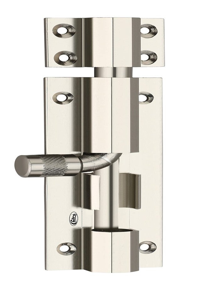Chitra Hex Series Aluminium Tower Bolt with Stainless Steel Rod Pack of 5 (4 Inch, Satin Silver) - Image 2