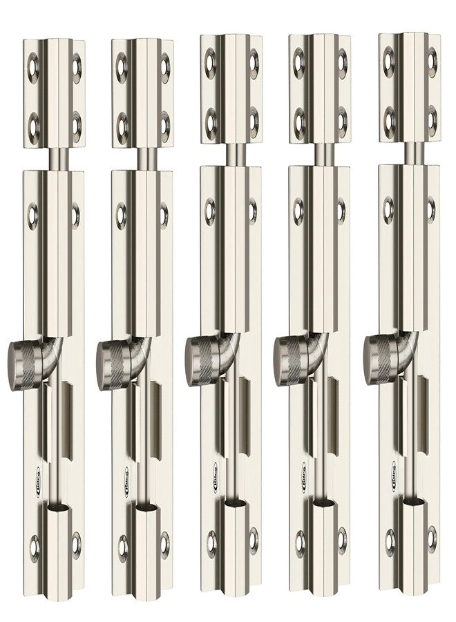 Chitra Hex Series Aluminium Tower Bolt with Stainless Steel Rod Pack of 5 (4 Inch, Satin Silver) - Image 1