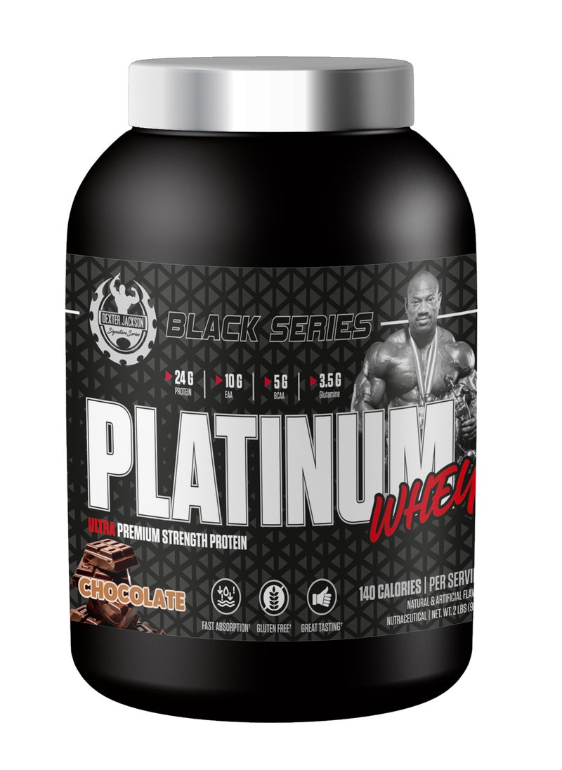 DEXTER JACKSON Black Series Platinum Whey - Ultra Premium Strength Whey & Isolate Protein - Chocolate, 2lbs  - Image 1