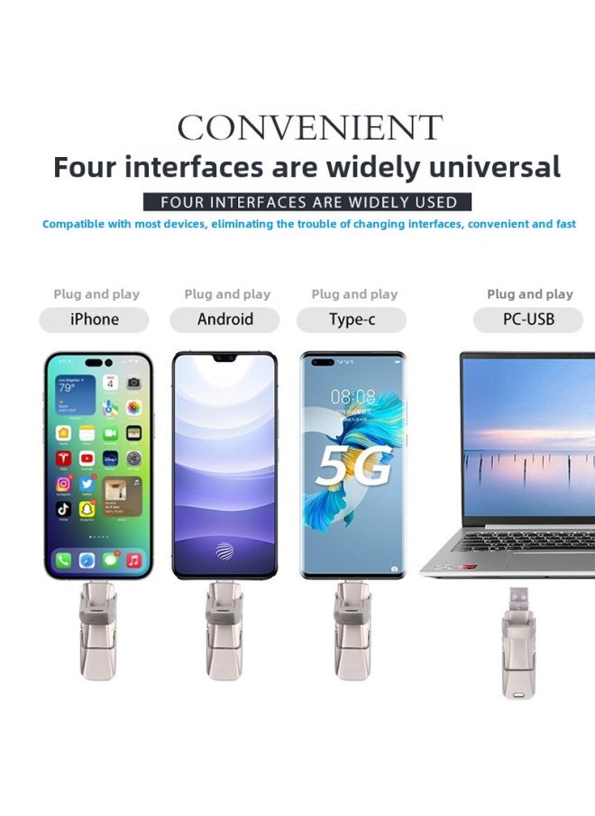 Generic U Disk Pingguo OTG Computer Type-C Mobile Phone U Disk 1TB Multifunctional E-commerce Hot U Disk 2TB-Color:Mechanical Style Mobile Phone Usb Flash Drive [For Apple Android Typec Computer]-Capacity:128gb  - Image 4
