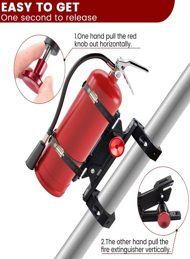 KANGIKX UTV Fire Extinguisher Mount Kit - Quick Release Fire Extinguisher Mounting Bracket Adjustable 1.75'' to 2'' Roll Bar Aluminum Alloy Heavy Duty for Polaris RZR Ranger Can-Am Maverick ATV - Image 2