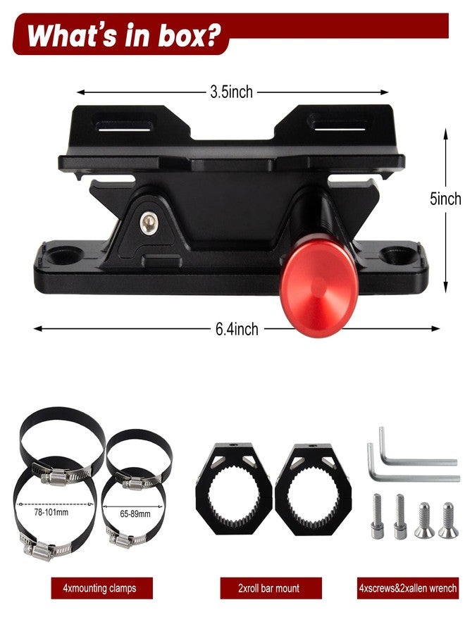 KANGIKX UTV Fire Extinguisher Mount Kit - Quick Release Fire Extinguisher Mounting Bracket Adjustable 1.75'' to 2'' Roll Bar Aluminum Alloy Heavy Duty for Polaris RZR Ranger Can-Am Maverick ATV - Image 5