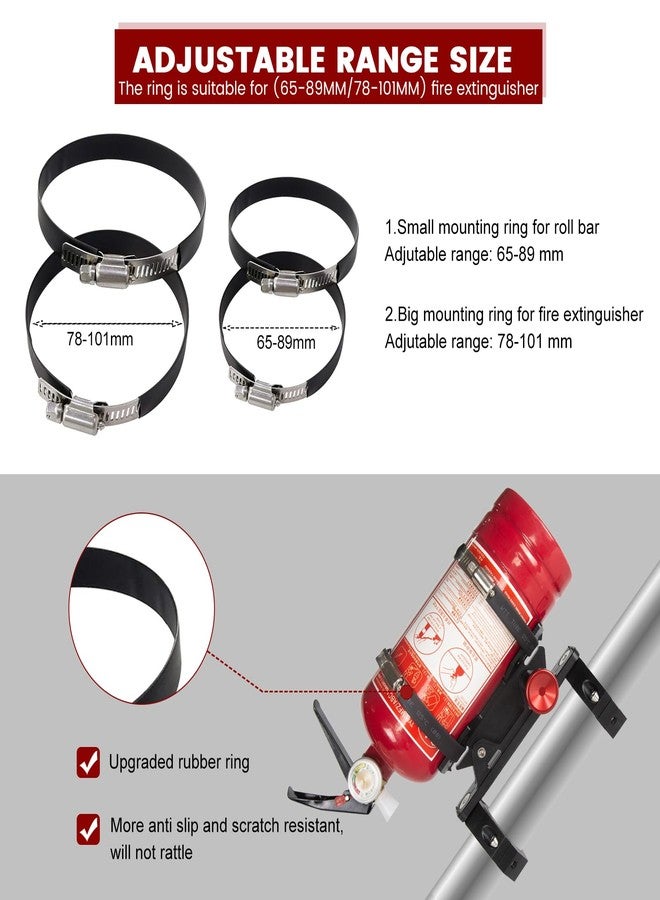 KANGIKX UTV Fire Extinguisher Mount Kit - Quick Release Fire Extinguisher Mounting Bracket Adjustable 1.75'' to 2'' Roll Bar Aluminum Alloy Heavy Duty for Polaris RZR Ranger Can-Am Maverick ATV - Image 4