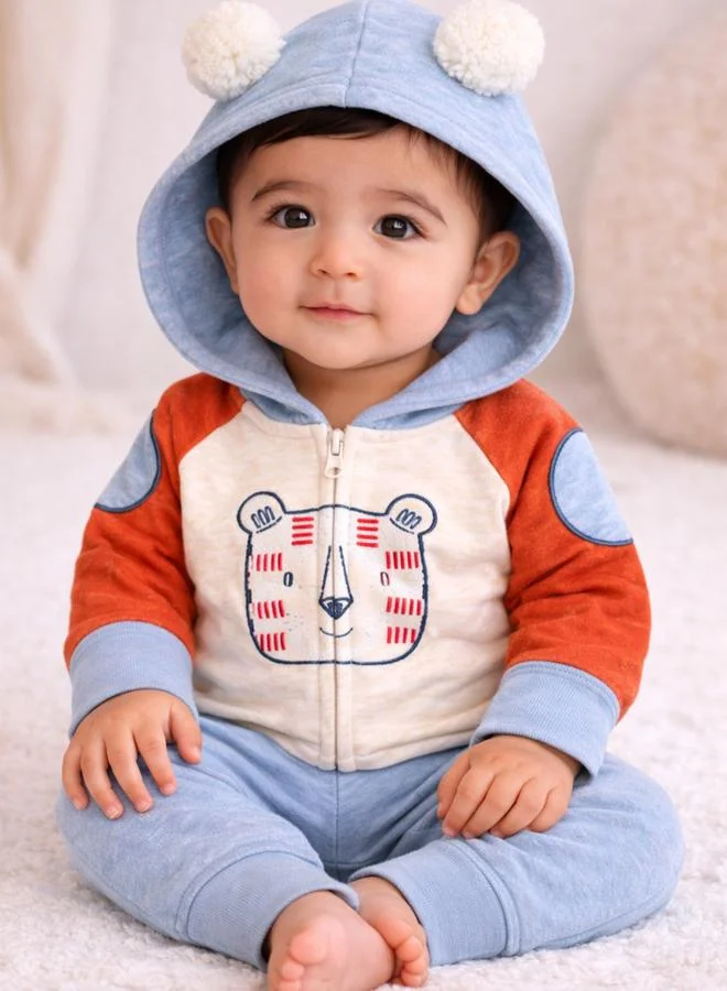 Luna & Lily Baby Graphic Quilted Hoodie and Joggers Set