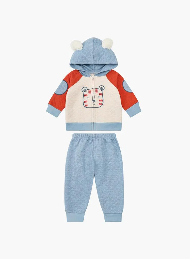 Luna & Lily Baby Graphic Quilted Hoodie and Joggers Set