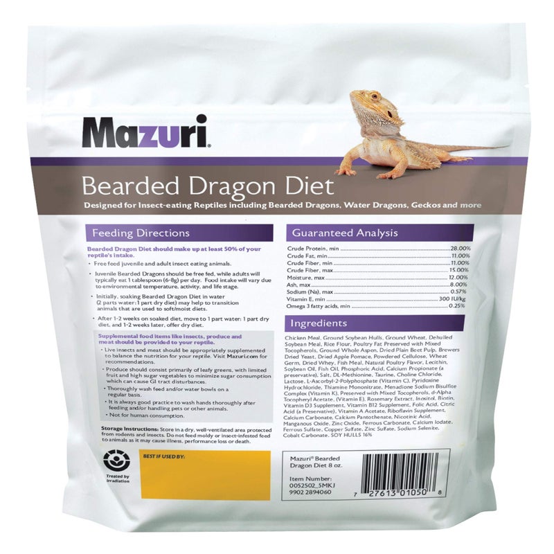 Mazuri | Bearded Dragon Food - Insect Portion of a Complete Diet | 8 Ounce (8 oz) Bag - Image 2