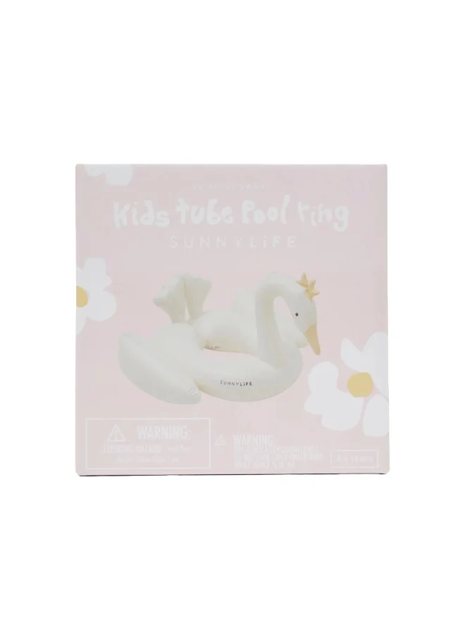SUNNY LIFE Kids Swan Pool Ring | Inflatable Swan Swim Ring for Kids | Swan-Shaped Pool Float | Summer Water Toy | Kids Swimming Pool Accessories