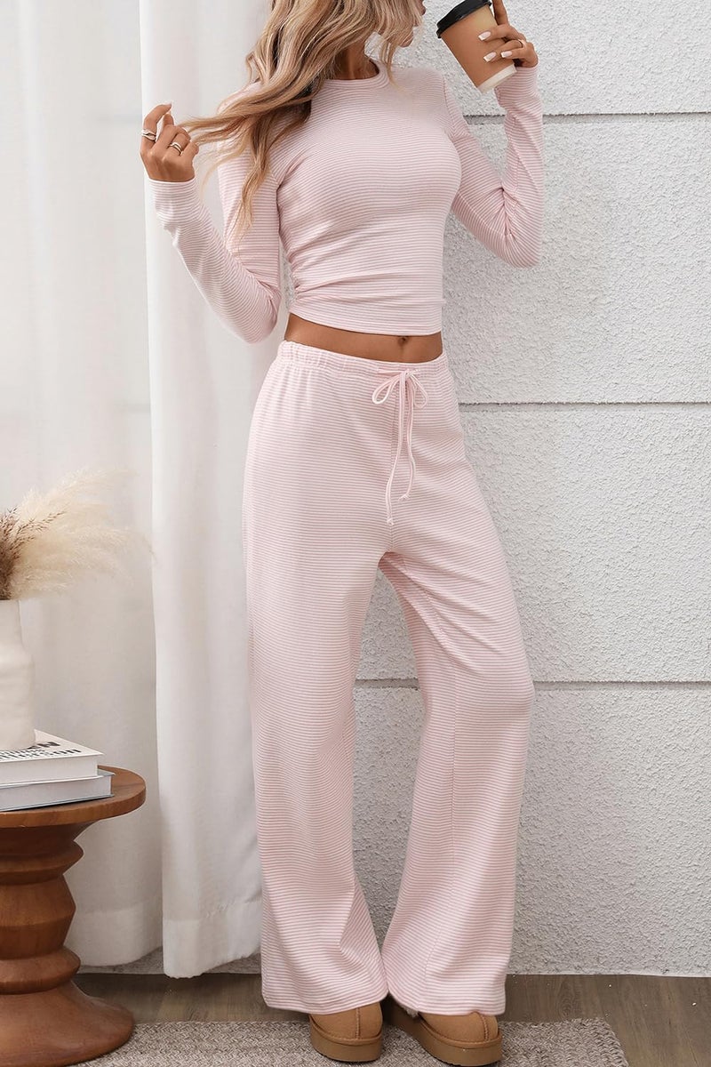 CHYRII Winter Clothing for Women Y2K Trendy Tops Drawstring Sweatpants Comfy Sets Outfits 2 Piece Sets Lounge Pink XL - Image 3