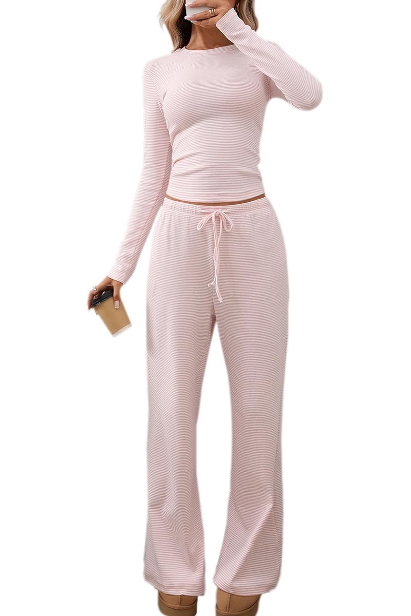 CHYRII Winter Clothing for Women Y2K Trendy Tops Drawstring Sweatpants Comfy Sets Outfits 2 Piece Sets Lounge Pink XL - Image 2