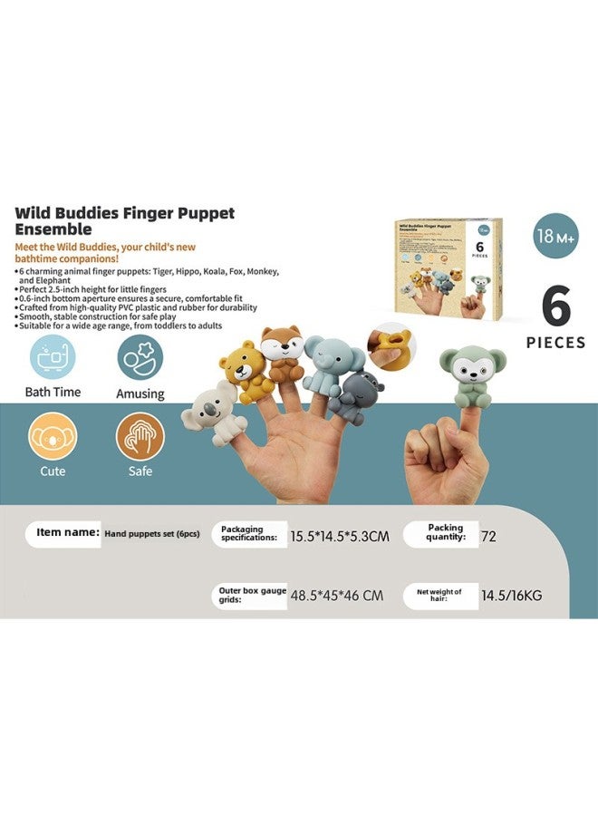 لعبة حمام الأطفال، قارب قابل للتكديس، قارب استحمام قابل للتكديس، مجموعة أصابع الحيوانات، اللون: 3 قوارب + 3 جراء يدوية من النوع A - Image 4