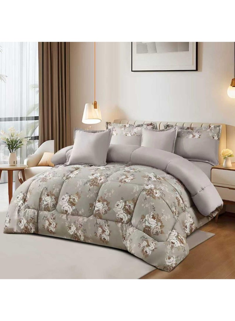 Floral bedspread for two people (6 pieces) with modern designs and harmonious colors - Image 1
