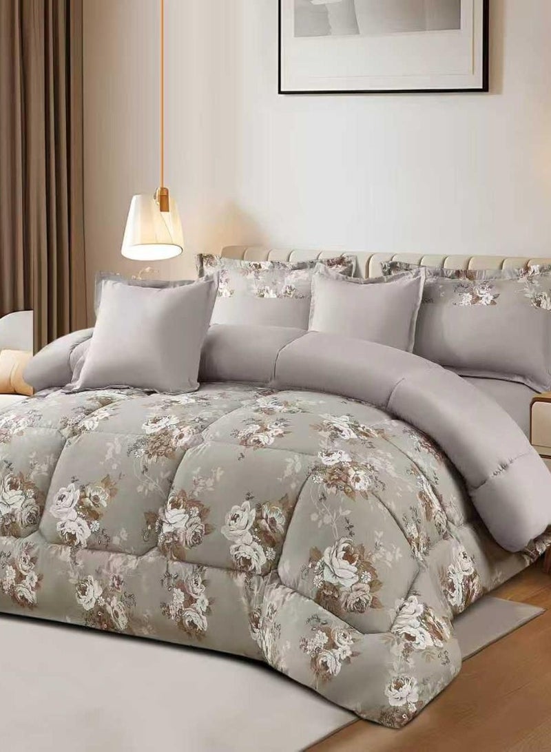 Floral bedspread for two people (6 pieces) with modern designs and harmonious colors - Image 2