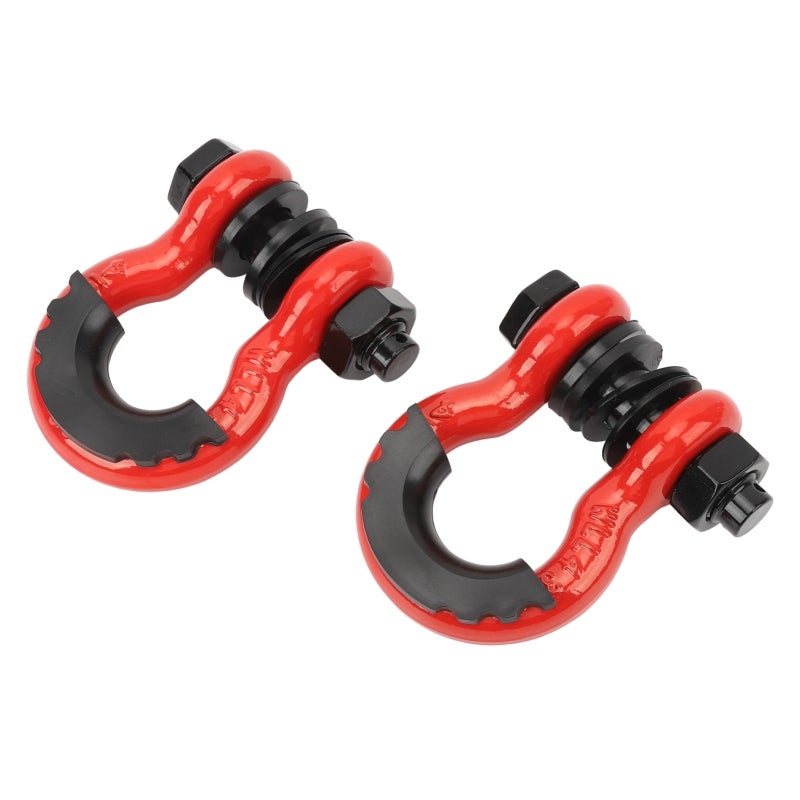 D Ring Shackles 7/8-Inch Pin 5952Lbs Towing Capacity Alloy Steel Construction - Rust Resistant Zinc Plated Powder Coated Red Recovery Shackle for Off Road ATV UTV Truck Vehicle Recovery - Image 4