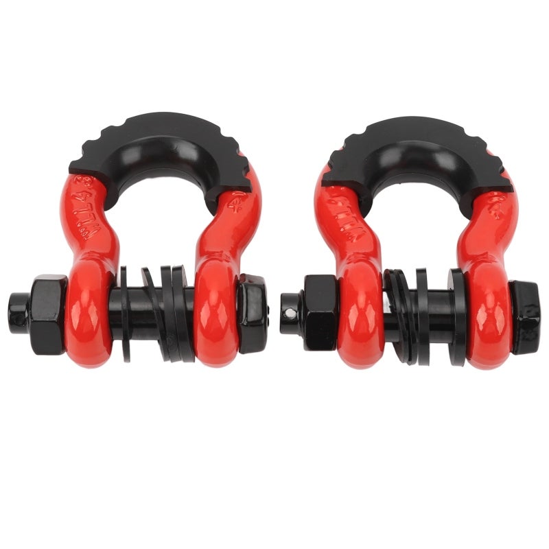 D Ring Shackles 7/8-Inch Pin 5952Lbs Towing Capacity Alloy Steel Construction - Rust Resistant Zinc Plated Powder Coated Red Recovery Shackle for Off Road ATV UTV Truck Vehicle Recovery - Image 2