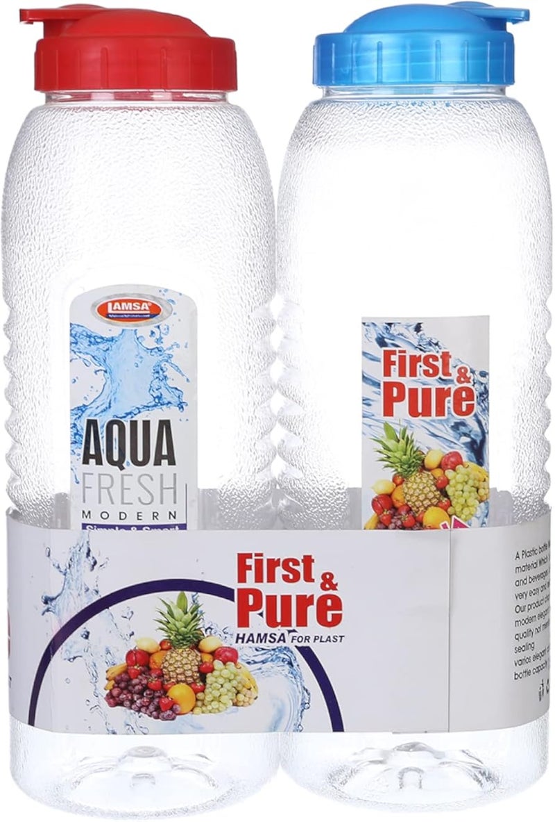 Lamsa Set Of 2 Water Bottle - 1.2 L, Multi Color - 2724569613614