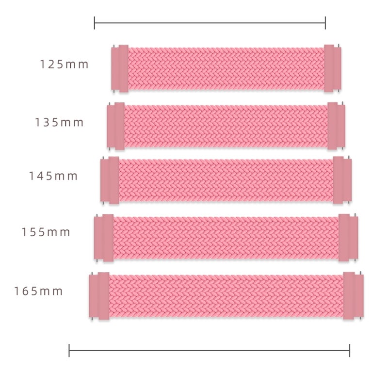 إيروريكس سوار ساعة سامسونج جالاكسي 46 مم قابل للتعديل من النايلون المرن المضفر، المقاس: 135 مم (أسود وأبيض) - Image 2