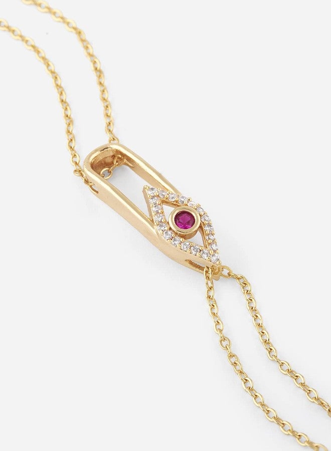 MINUTIAE Evil Eye Stylish Charm Adjustable Bracelet Kada with Austrian Cubic Zirconia Diamond - Gold | Anti-Allergic, Skin Friendly and Unique Masterpiece Gift For Her/Girls/Women - Image 5