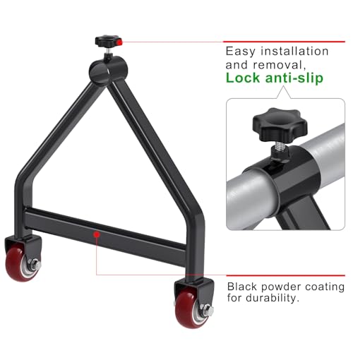 Lifeswell Wire Spool Rack, Portable Cable Caddy, Swivel Caster Wheels with Brake, Steel Fully Welded Wire Rack Dispenser for up to 28" Diameter Spools, 220 lbs Capacity, Black - Image 5